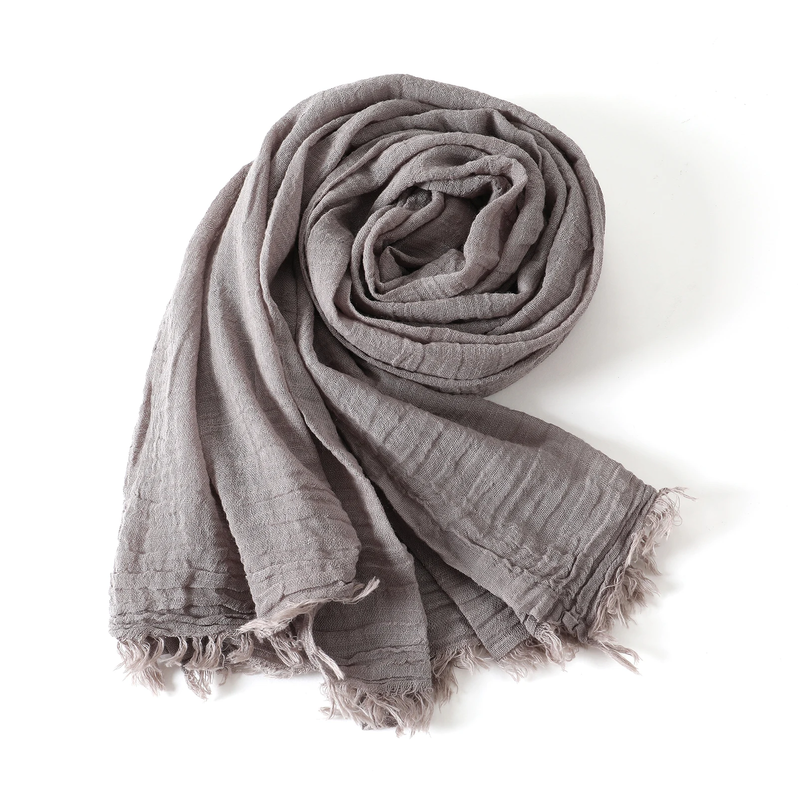 Solid Color Cotton Linen Scarf for Men Women Autumn Winter Warm Pashmina Soft Long Shawls Wraps Short Tassel Bufanda Muffler