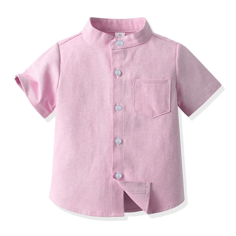 Children's Shirt Children's Clothing Short-sleeved Candy-colored Boys Shirts Kids Costumes