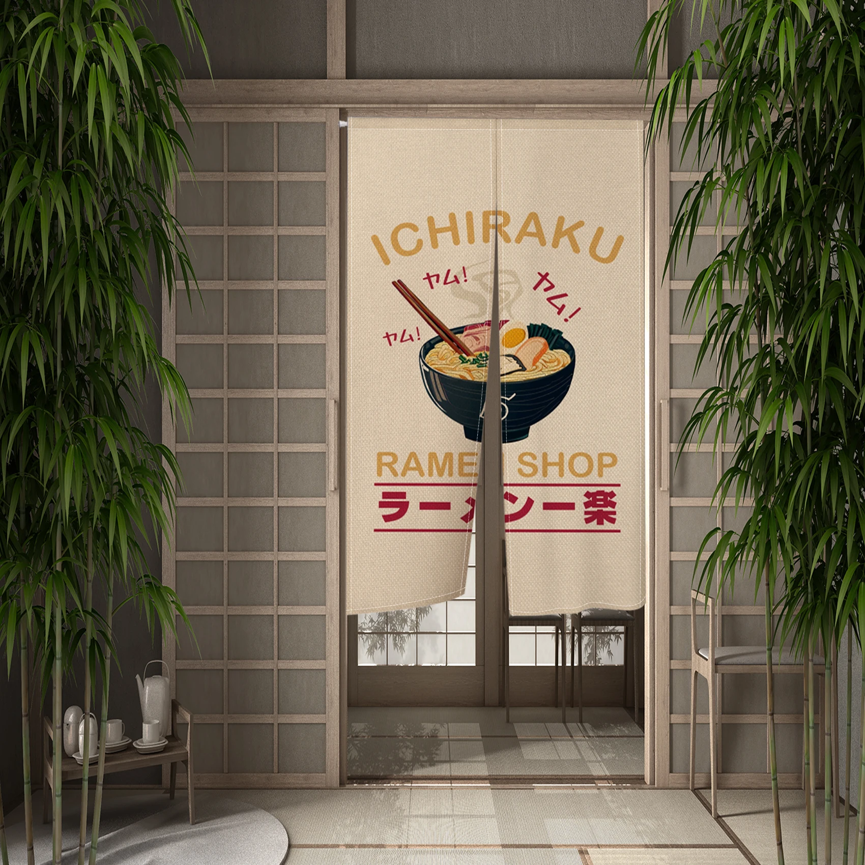 Japanese Door Curtain Sushi House Tea Dining Izakaya Kitchen Hallway Partition Doorway Curtain Entrance Hanging Half-Curtain 3