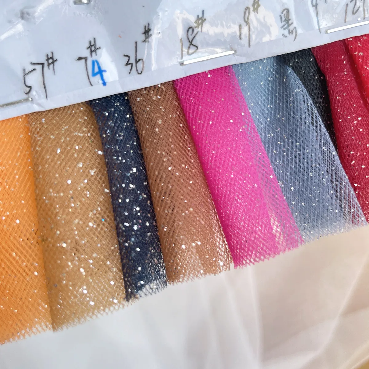 Tela de tul en polvo fino brillante de 33 colores, velo de polvo