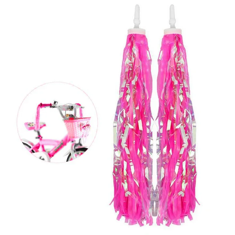 Bicycle Handlebar Bike Accessory Children Bicycle Handlebar Tassels Decoration For Cycling Tricycle Scooter Handlebar Streamers Tassels 3 Colors 2Pcs