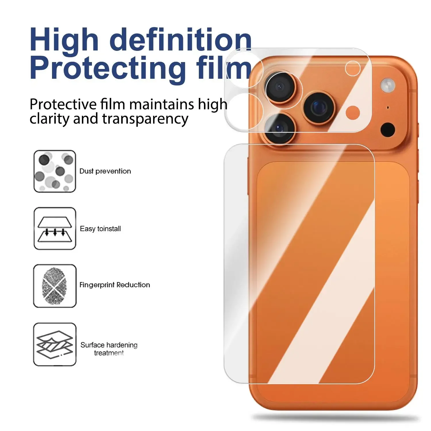 Ultra Thin Anti-Scratch Clear Back Protector Film - 1-3 Sets, Soft PET Material