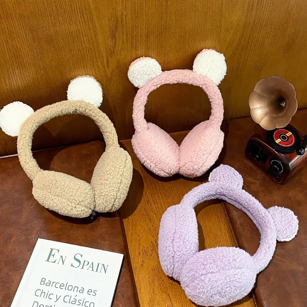 

Plush Ear Warmer Outdoor Women Winter Ear-Muffs Folding Cute Bear Ear Cover
