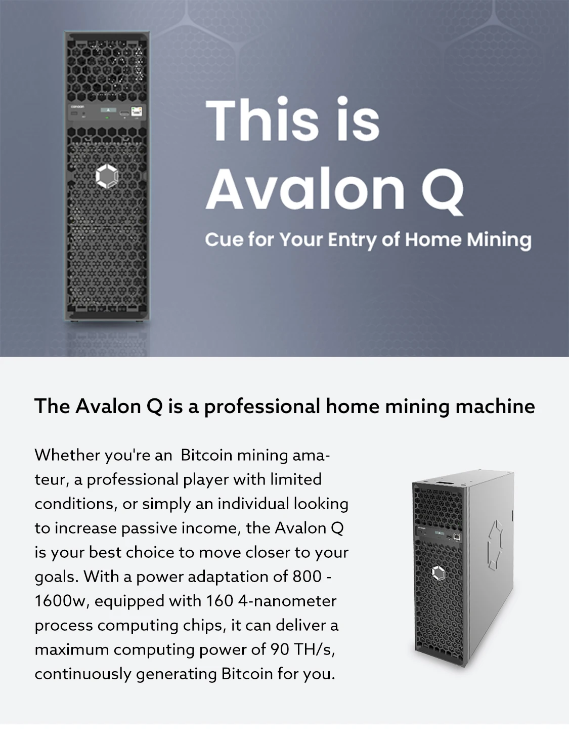 Canaan Avalon Q 90TH/S 1674W Bitcoin 18.6 J/TH Home Quite Miner De Avalon Q Bitcoin  Miner Avalon Q Crypto Miner - AliExpress