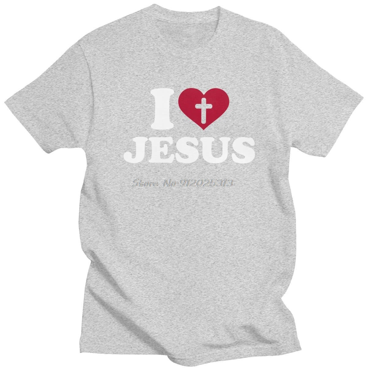 Ich liebe Jesus T-Shirt für Männer Kurzarm Gott Kreuz Religion T-Shirt Kirche Christian T-Shirt Mode Baumwolle T-Shirt Top Geschenk – Detail 3