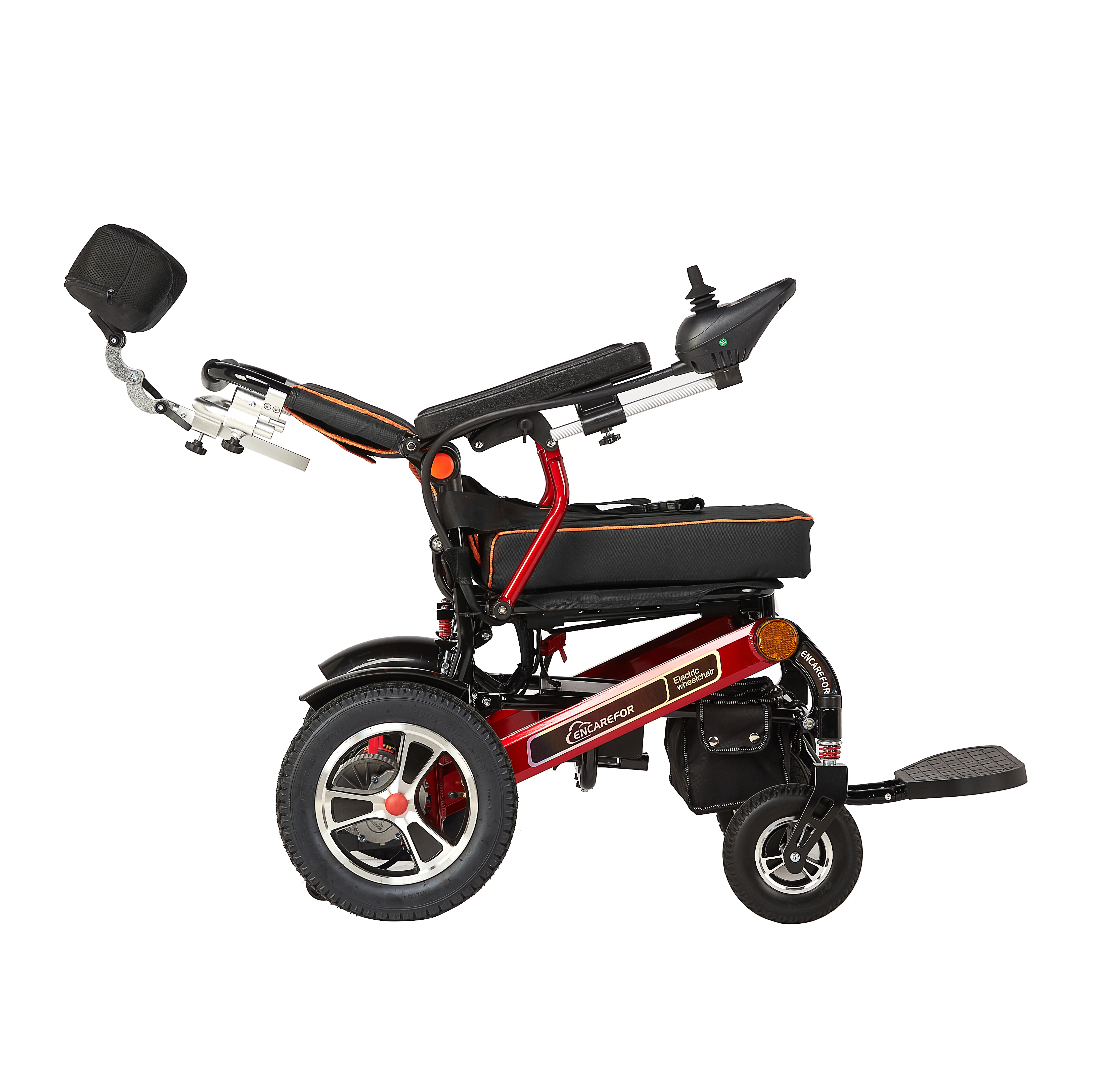 EU/USA Stock Remote Control Electric Wheelchair, Reclining Portable Folding  Wheelchair,Aluminum Alloy Lithium Battery