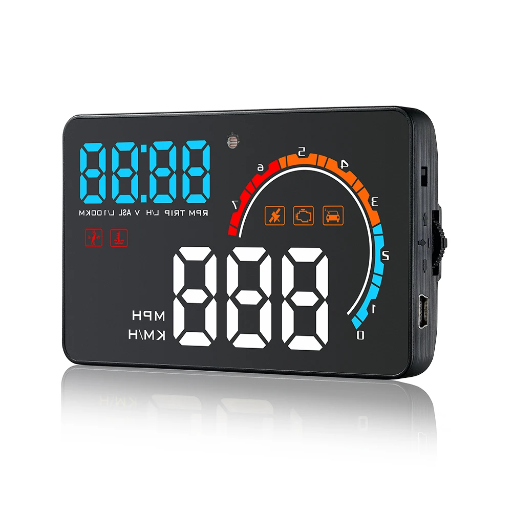 4 ڵ Ÿϸ 2019 HUD GPS ӵ OBD2 ڵ   ÷,     Һ  RPM