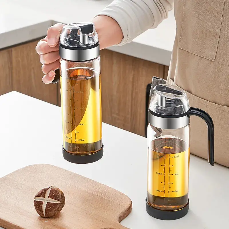 High Borosilicate Anti-leakage Oil Pot Glass Oil Bottle Home Kitchen Seasoning Soy Sauce Vinegar Pot Tank Automatic oil pot