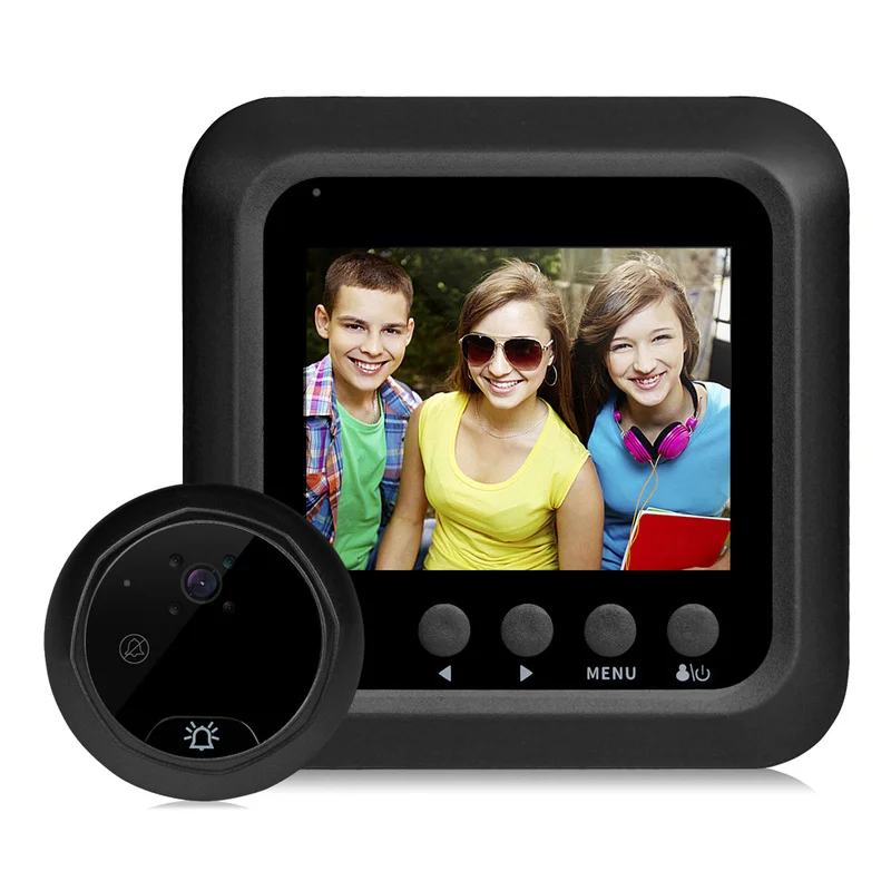 Digital Door Bell Vídeo Peephole Viewer Campainha sem Perturbar Câmera de Segurança Monitor Suporte tf Card 24 Tela Profissional