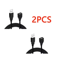 Premium USB 2.0 High - Speed Extension Cable - Multiple Length Options for Enhanced Data Transmission (Black 2pcs)