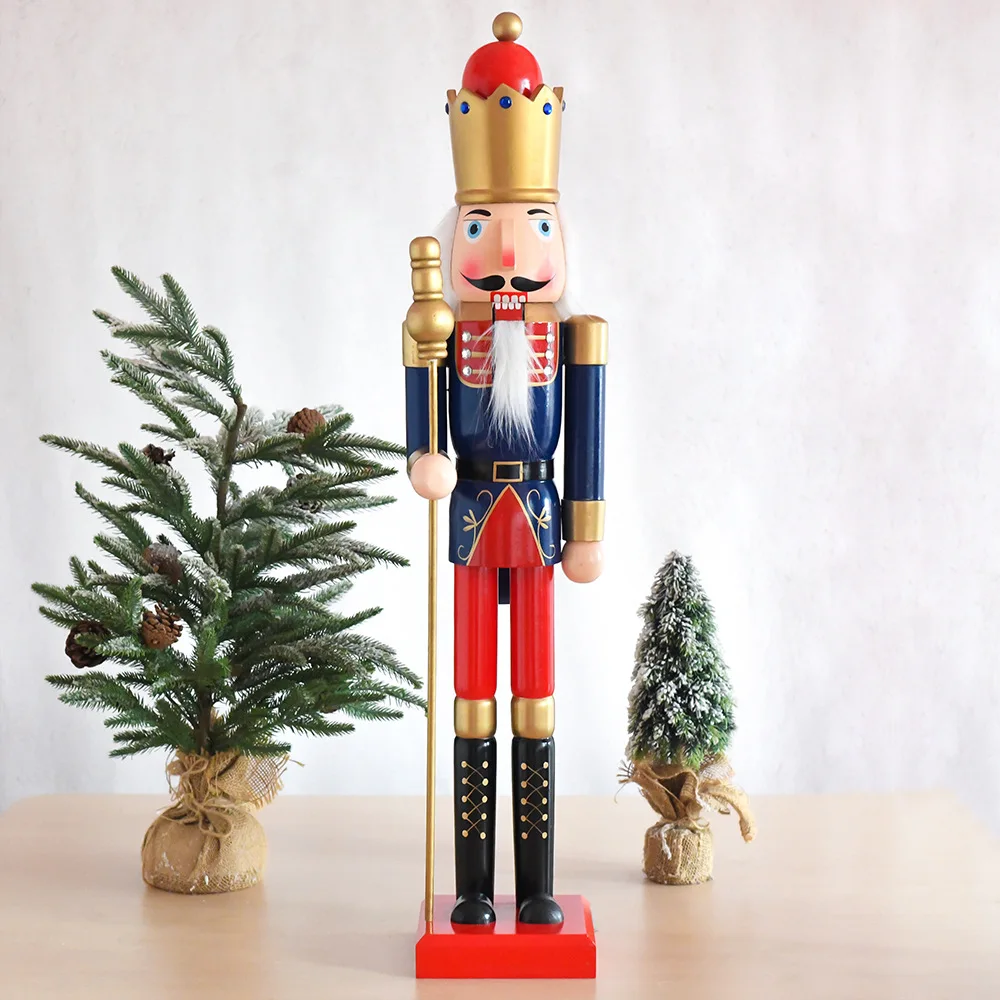 Wooden Nutcracker Soldier Figurines, Desktop Ornaments, Kids Gifts, Christmas Home Decorations, 90cm