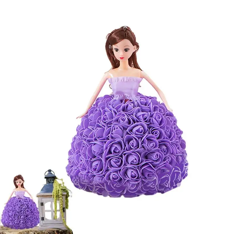 

Birthday Doll Dollhouse Doll Figures For Girls Artificial Flower Dollhouse People Figures In Rose Clothing Collectible Gifts For