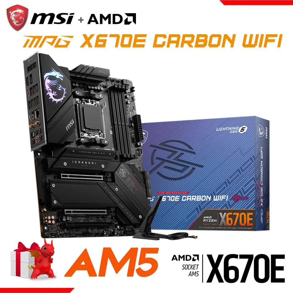 

New AMD X670 Motherboard MSI MPG X670E CARBON WIFI DDR5 USB Socket AM5 Support AMD Ryzen 7000 Series Procesors ATX Motherboard