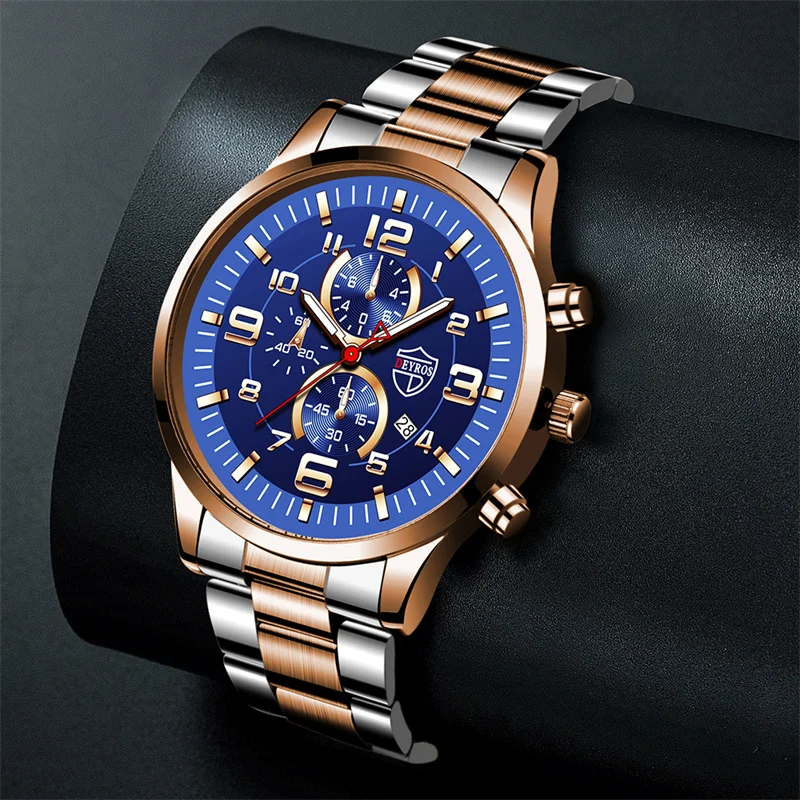 relogio masculino 2023 marca relógios masculinos de luxo aço inoxidável relógio quartzo homem calendário couro esportes relógio de pulso luminoso reloj hombre