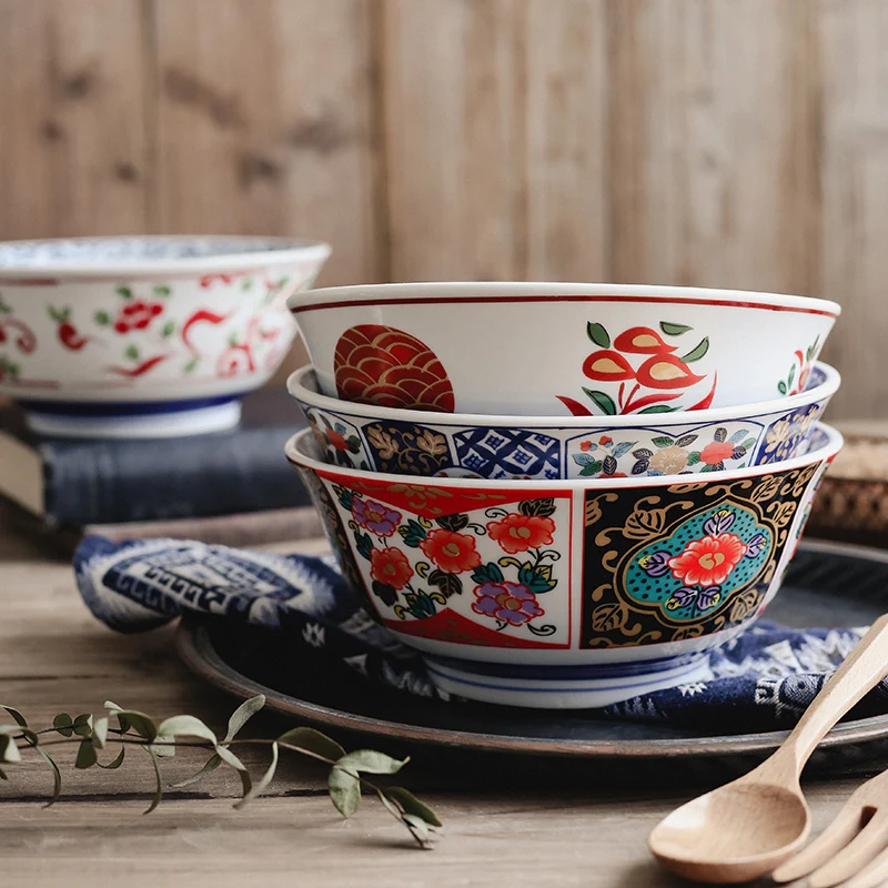 

Миска для лапши 7 дюймов в японском стиле, керамическая посуда, миска для супа, большая Бытовая большая миска для лапши, миска для рамен