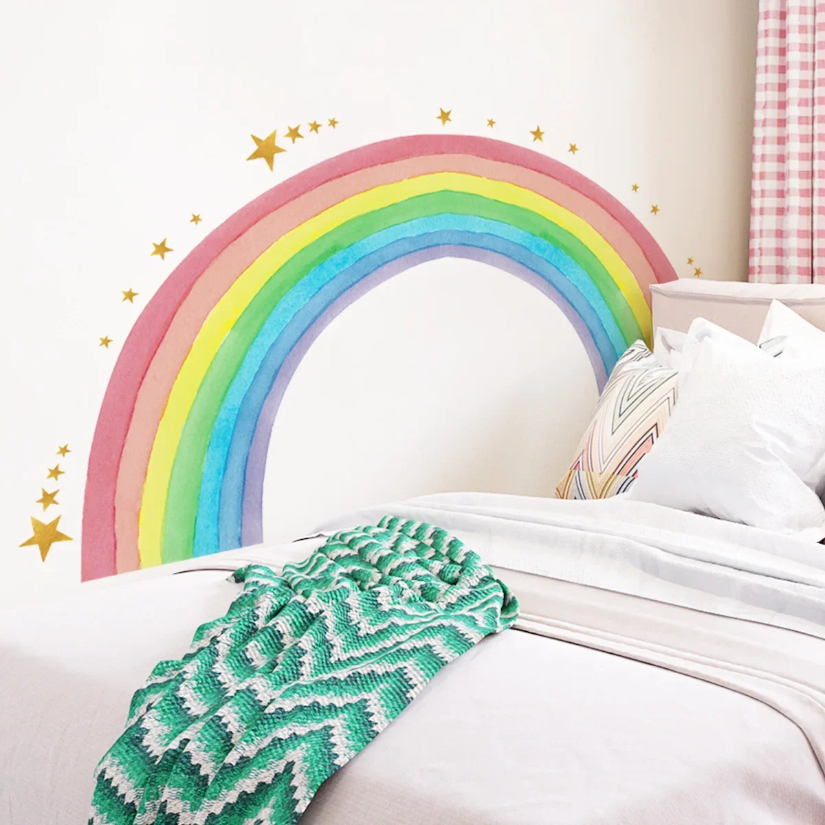 Supzone Adesivi Murali Arcobaleno Bambini - Arcoíris e Decorazioni a Cuore, Sticker da Muro per Asilo Nido e Camere - Adesivi per Camera da Letto e Stanza Giochi