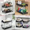 Double-layer storage rack Kitchen living room bathroom countertop storage rack Desktop seasoning multi-functional storage rack 5