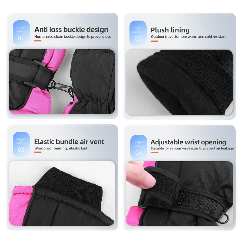 PHMAX Ski Gloves Winter Windproof Snowboard Gloves Men Women Wind Proof Thermal Fleece Touch Screen Skating Motorcycle Gloves 6