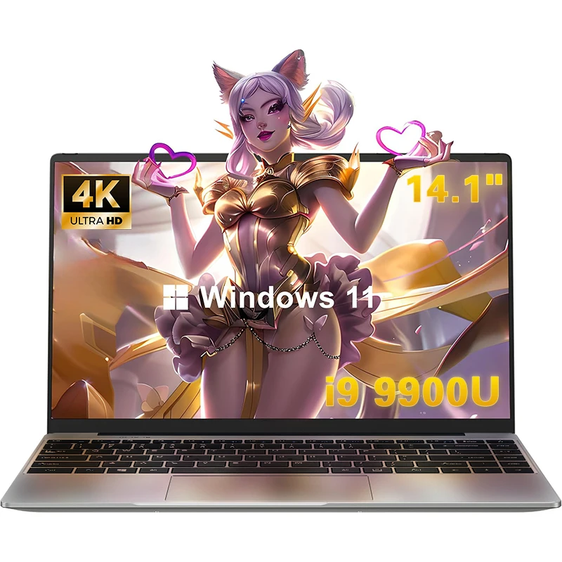 מחשב נייד גיימינג Intel Core i9 9900U של 2025 עם מערכת הפעלה Windows בגודל 14.1 אינץ', זיכרון RAM, 16GB SSD ו-1TB. מחשב נייד מקורי ב-100% HD BT. נייד ונייד.