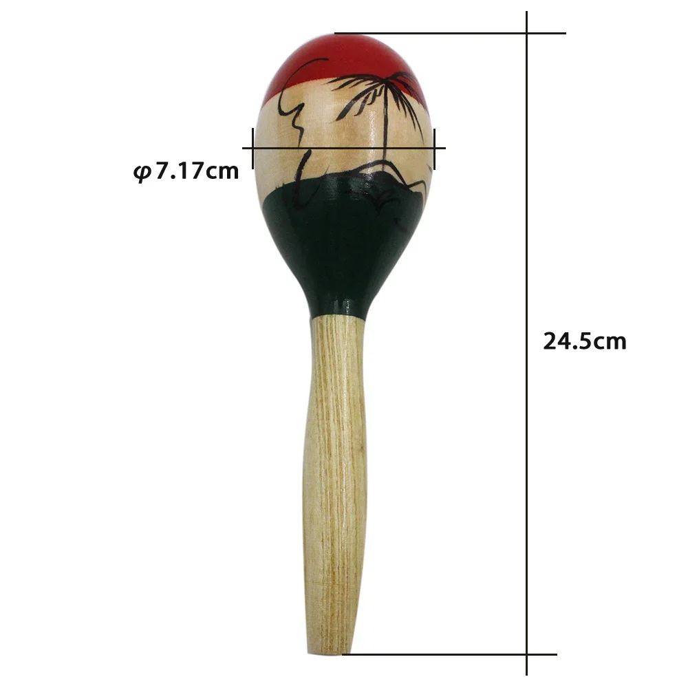 SLADE 1Pair Colour Wood Maracas Wooden Tropical Party Percussion Shakers Wooden Sand Hammer Musical Party Baby Shaker Toy Gifts Kids Percussion Toys Musical Rattles
