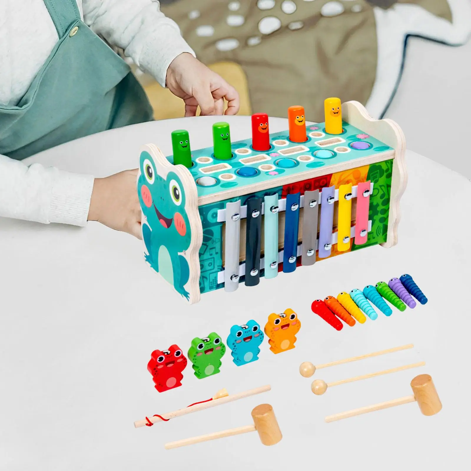 

Wooden Pounding Toy Toddler Activities Gifts Motor Skill Glockenspiel Xylophone Sorting Maze for Children Toddler Kids Preschool