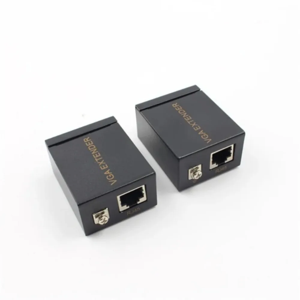 VGA extender splitter BGGQGG 1 Pair Receiver Transmitter VGA To RJ45 Extender Repeater By Cat5e/6 Up To 60M VGA UTP for PC Laptop Computer Projector