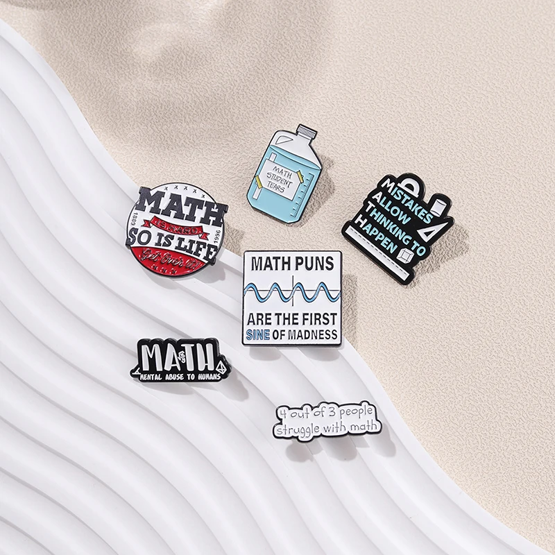 Mathe-Sammlung, Emaille-Anstecknadeln, lustige Wortspiele, Witze, Broschen, Knopfabzeichen, Cartoon-Banner, Schmuck, Geschenk für Freunde