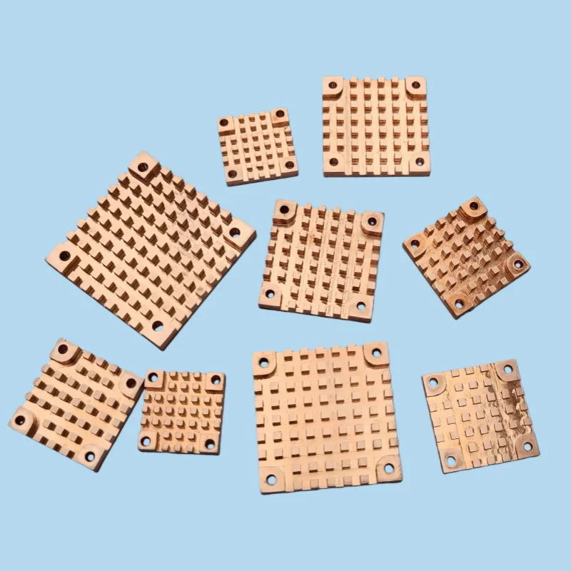순수 구리 히트싱크 DIY 방열판 냉각기 전자 부품 모스 CPU 칩 열 방출 설치 가능한 팬