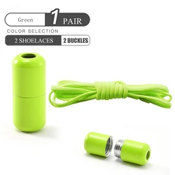 Elastic No-Tie Semicircle Shoelaces with Quick Metal Lock - 100cm (Green)