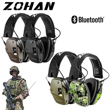 ZOHAN Bluetooth 5.4 Protezione per le orecchie da tiro Cuffie antirumore Protezione dell'udito per cuffie musicali tattiche da caccia