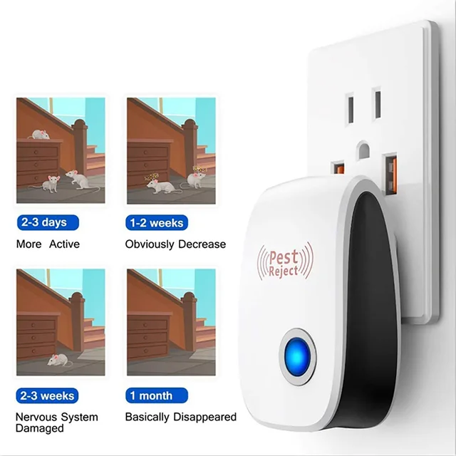 Pest Pesteller Elektronikus Ultrahangos Kártevő Elutasító Egér Patkány Csótány Kártevőirtó Készülék Háztartási Szúnyoggyilkos Eu Us Plug - Image 6
