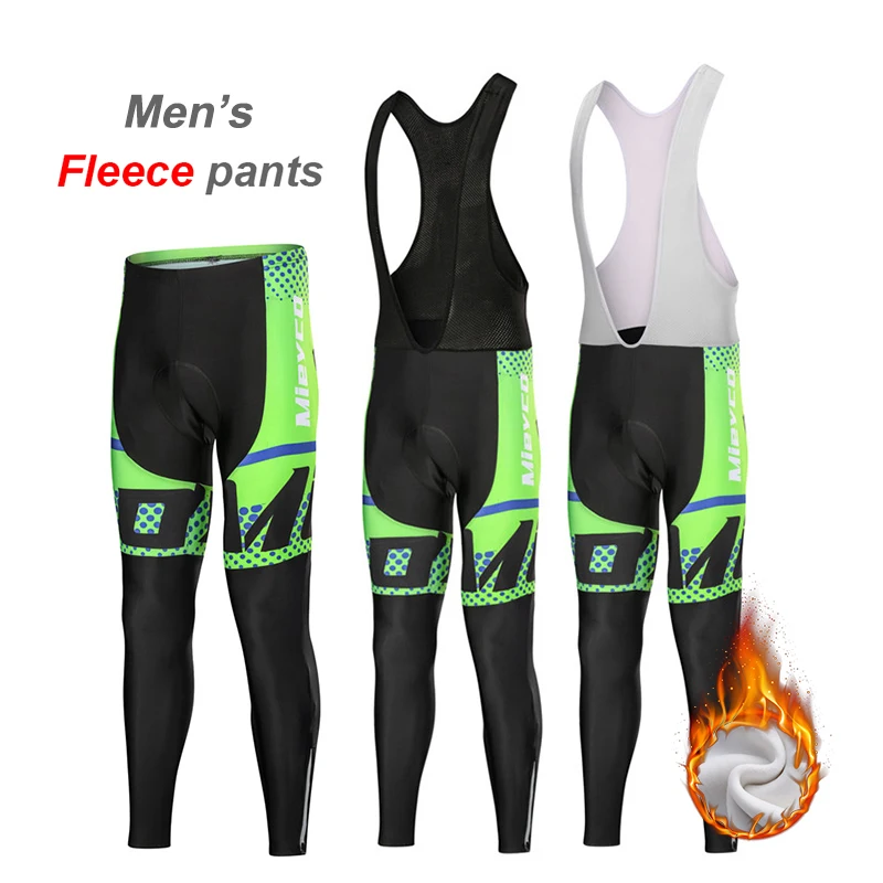 Winter Bike Pants Men's Thermal Long Cycling Pantalones Warm Fleece Reflective Windproof MTB Sports Bicycle Trousers