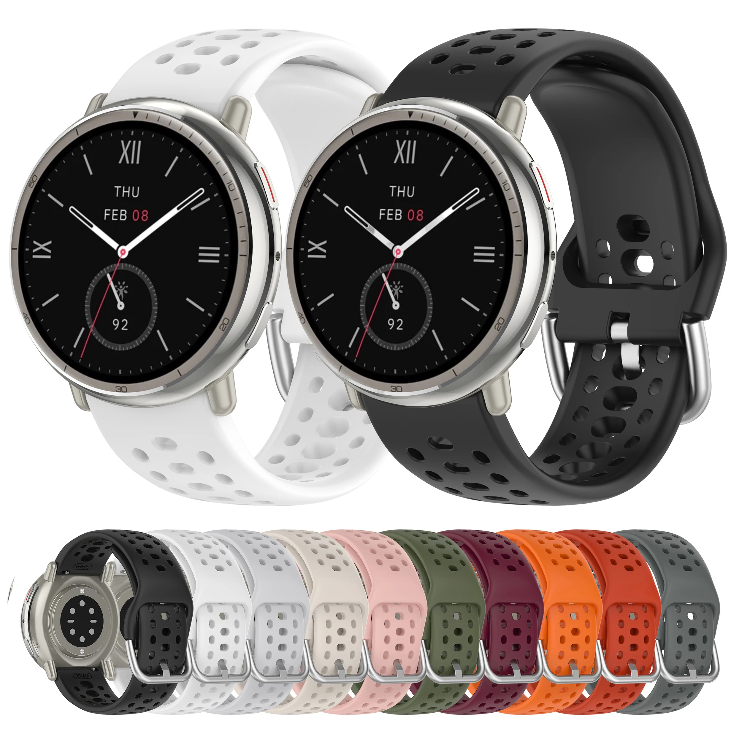 Breathable Silicone Replacement Watch Band - Square Bracelet Strap