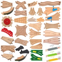 New Wooden Railway Track All Kinds Fork Rail Bifurcation Beech Wood Track Accessories Fit for Thomos Wooden Tracks Toy Kids Gift 1