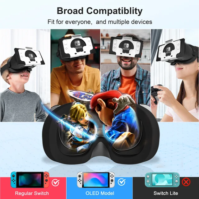  Switch VR Headset Compatible with Nintendo Switch & OLED,  Upgraded with Adjustable HD Lenses, Virtual Reality Glasses for Original Nintendo  Switch & Switch OLED Model, Switch VR Kit, Switch 3D Goggles 