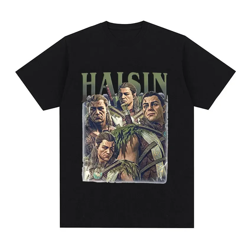 

Retro Astarion Halsin Baldurs Gate 3 Graphic T Shirt Men's Gothic Short Sleeve T Shirts Male Casual Cotton Oversized T-shirt Y2K