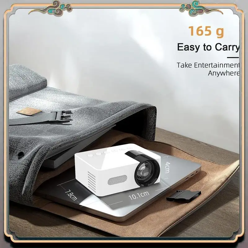 YT100 White Mini Home Projector Projector Portable Mini Home Theater Wireless Cell Phone Multi-Function Projector Durable