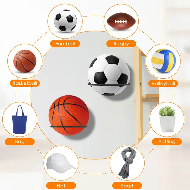 Teca Per Pallone Da Calcio Portapalle Da Parete Multisport