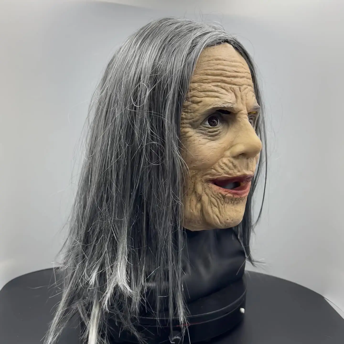 Máscara De Látex De Anciana – Cubrecabeza Realista Para Halloween, Cosplay Y Fiestas De Disfraces, Talla única 55-63 Cm