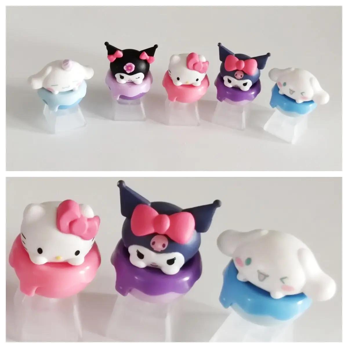 

Механическая клавиатура Kawaii Sanrio, Hello Kitty Kuromi Cinnamoroll с крестообразным стержнем для рукоделия, милый мультяшный подарок для творчества