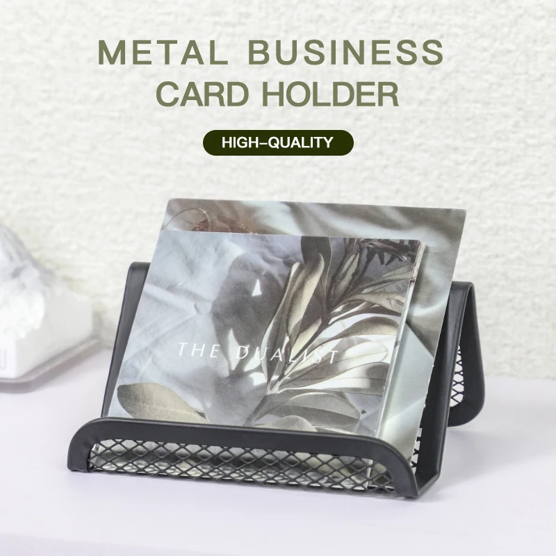 Metal Mesh Business Card Holder, Name Card Stand for Office Business Card Display 50 Cards Organizer, 12 Packs 3