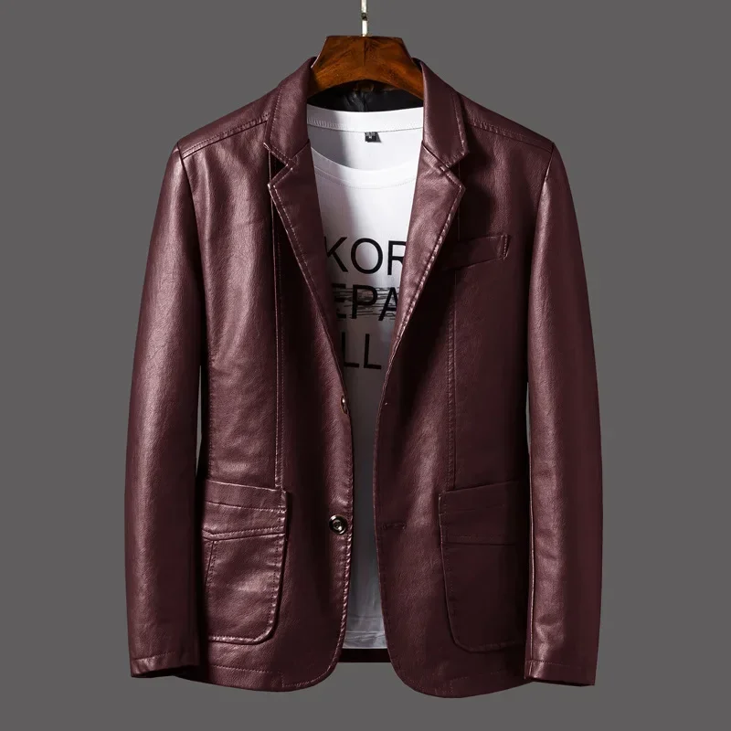 Biker Leather Men's Jacket Slim Suit Motorcycle Fashion Causal Coat Spring And Autumn leather jackets