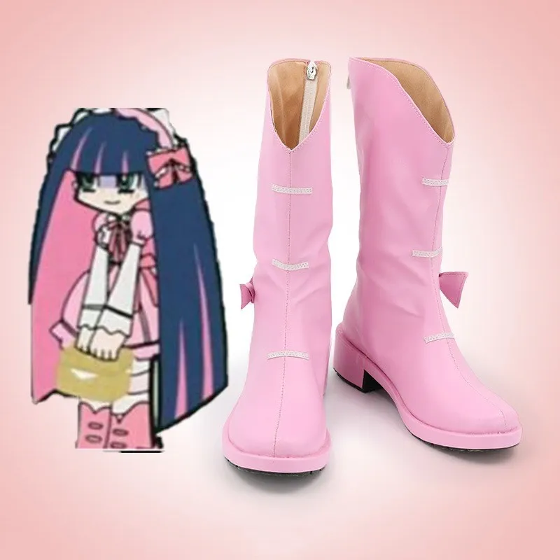 

Panty & Stocking with Garterbelt Stocking Anarchy Pink Cute Boots Anime Cosplay Shoes