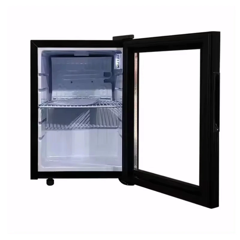 Vanace SC 21L Compact Refrigerator LED Light Glass Door Energy Drink Chocolate Cooler Compressor Mini Fridge