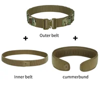 Tactical Belt 3 IN 1 Laser Cut Quick Release Buckle MOLLE Combat Shooting Belt with Inner Belt & Back Support Pad 2