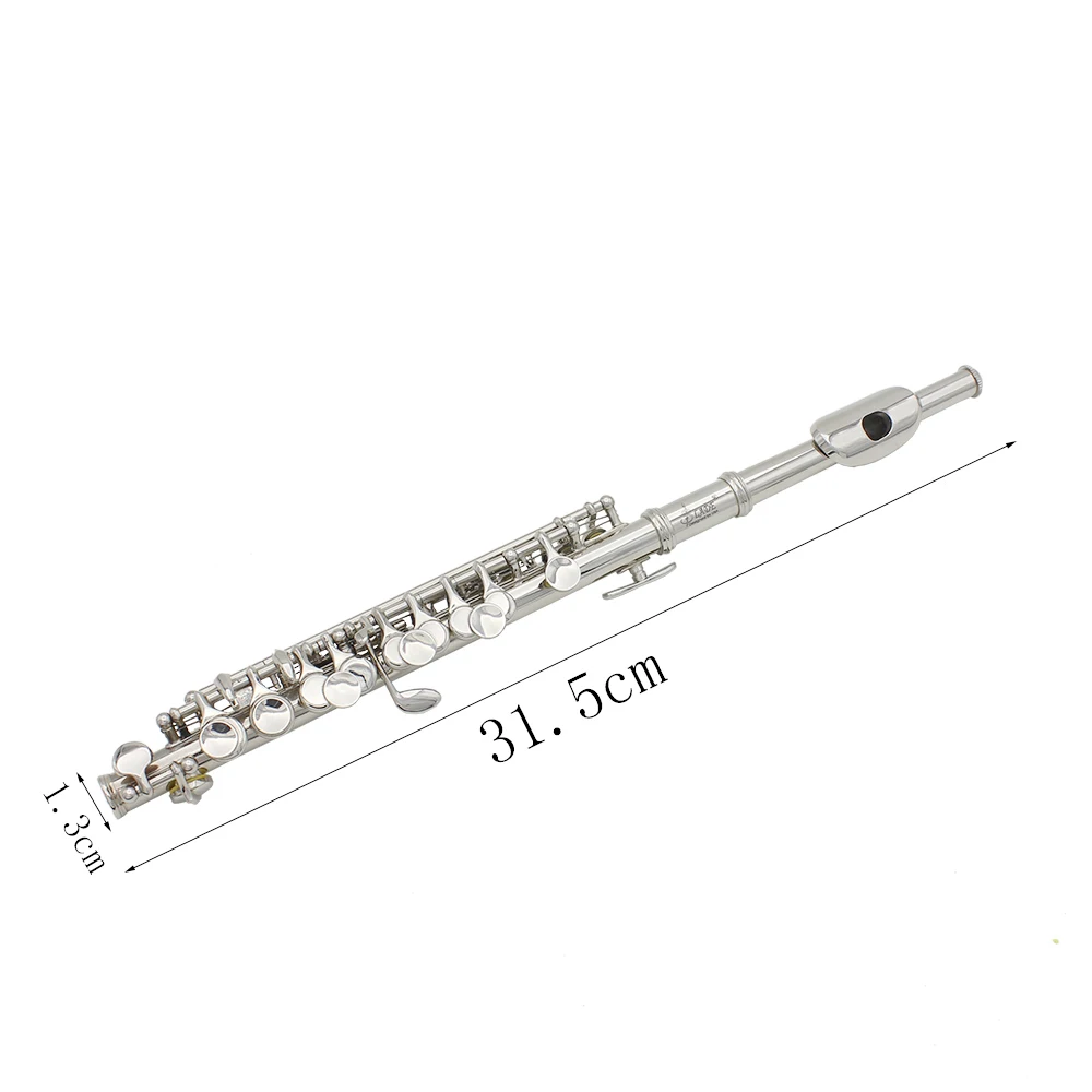 Piccolo Accessories C Key Flute Flute Instrument Wind Music Instrument SLADE Silvery Piccolo Flute C Key Half-size Silvery Flute Instrument Parts Cupronickel Piccolo Woodwind Instruments