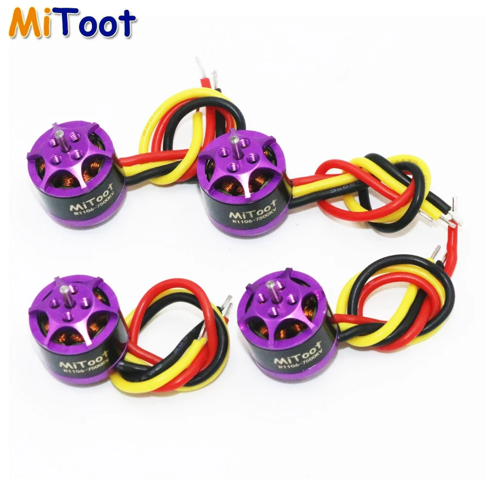 

4 шт./лот Mitoot R1106 7500KV металлический бесщеточный мотор для 60 70 80 90 Micro FPV гоночного дрона квадрокоптера RC Motor