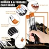 10pcs Flat Acrylic Paint Brush 3/4 Inch Wide Paint Brushes Watercolor Quality Synthetic Artist Paint 4