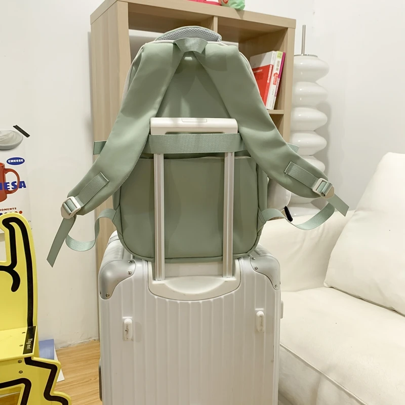 Fashion Women Green Laptop Bags High Capacity Student Lady Cute Book Backpack Female Travel Nylon School Bag College Girl Trendy 6