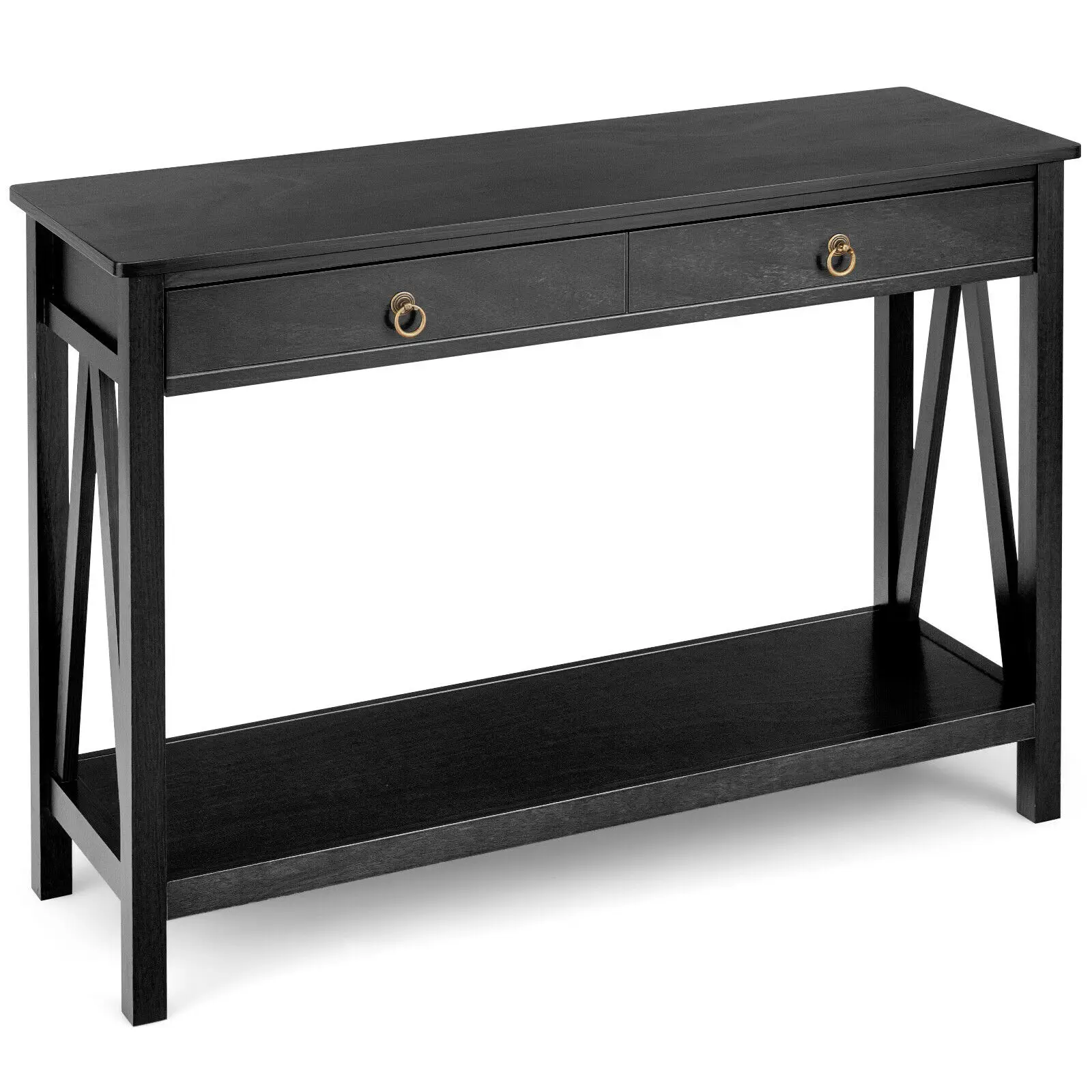 

Console Table 2 Drawer Storage Shelf Modern Sofa Table Entryway Hallway JV10034